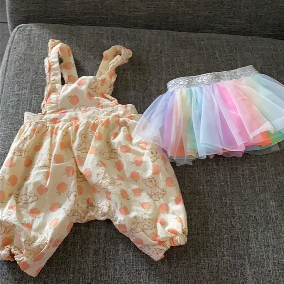Disney Other - Disney overalls with rainbow tutu